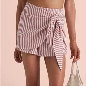Billabong Sincerely Jules beyond the palms striped mini skirt red white tie